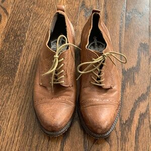 Crown Vintage Elegant Tan Leather Women’s Oxfords